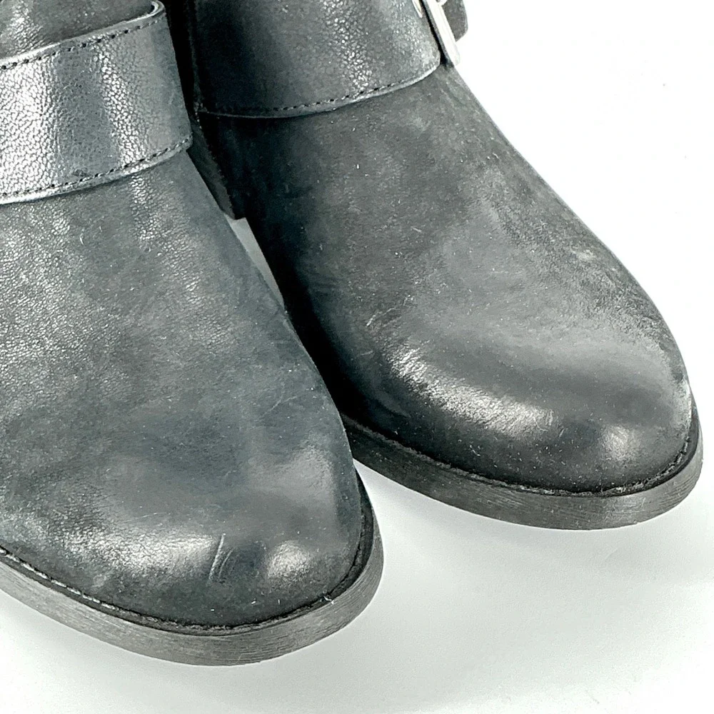 Aqua Sofft Size 6 Black Leather Ankle Boots Moto‎ NEW Alvie Water Resistant $150
